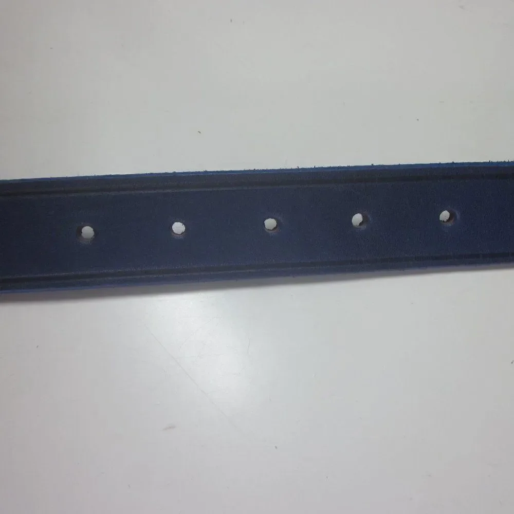 Gap Blue Leather Belt  Solid Brass Buckle  Fits 27
